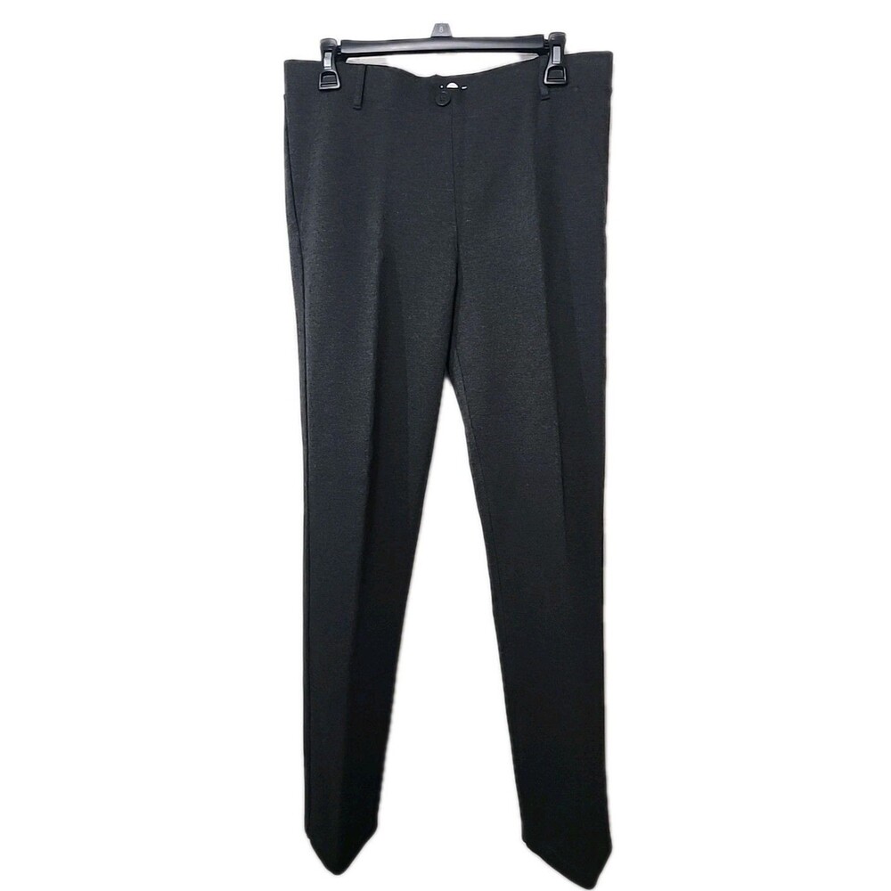 Betabrand Womens Dress Yoga Pants Charcoal Grey LARGE Faux Pocket Tapered